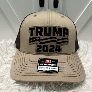 TRUMP 2024. Laser engraved Richardson 112 trucker hat.